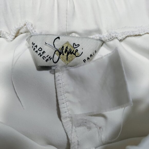 Sagaie Paris Women's Pants Elegant Ivory Floral Lace Sequin Wide Size Small - Picture 6 of 16